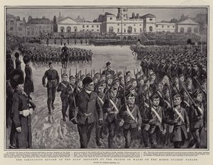 La revue de couronnement des brigades de garçons par le Prince de Galles sur la parade des Horse Guards